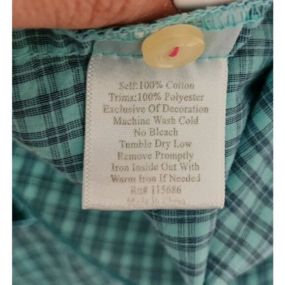 Johnny Was 3J Workshop Plaid Button Down Embroidered Shirt Womens Size S Blue - Picture 6 of 6